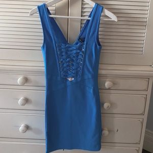 Marciano cobalt blue bandage dress